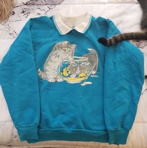 VINTAGE | 90s Cat sweater Shirt